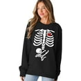 thumbnail image 2 of Women Halloween Sweatshirt X-Ray Skeleton Maternity Sweatshirt Funny Pregnancy Announcement Crewneck Pullover Tops, 2 of 10