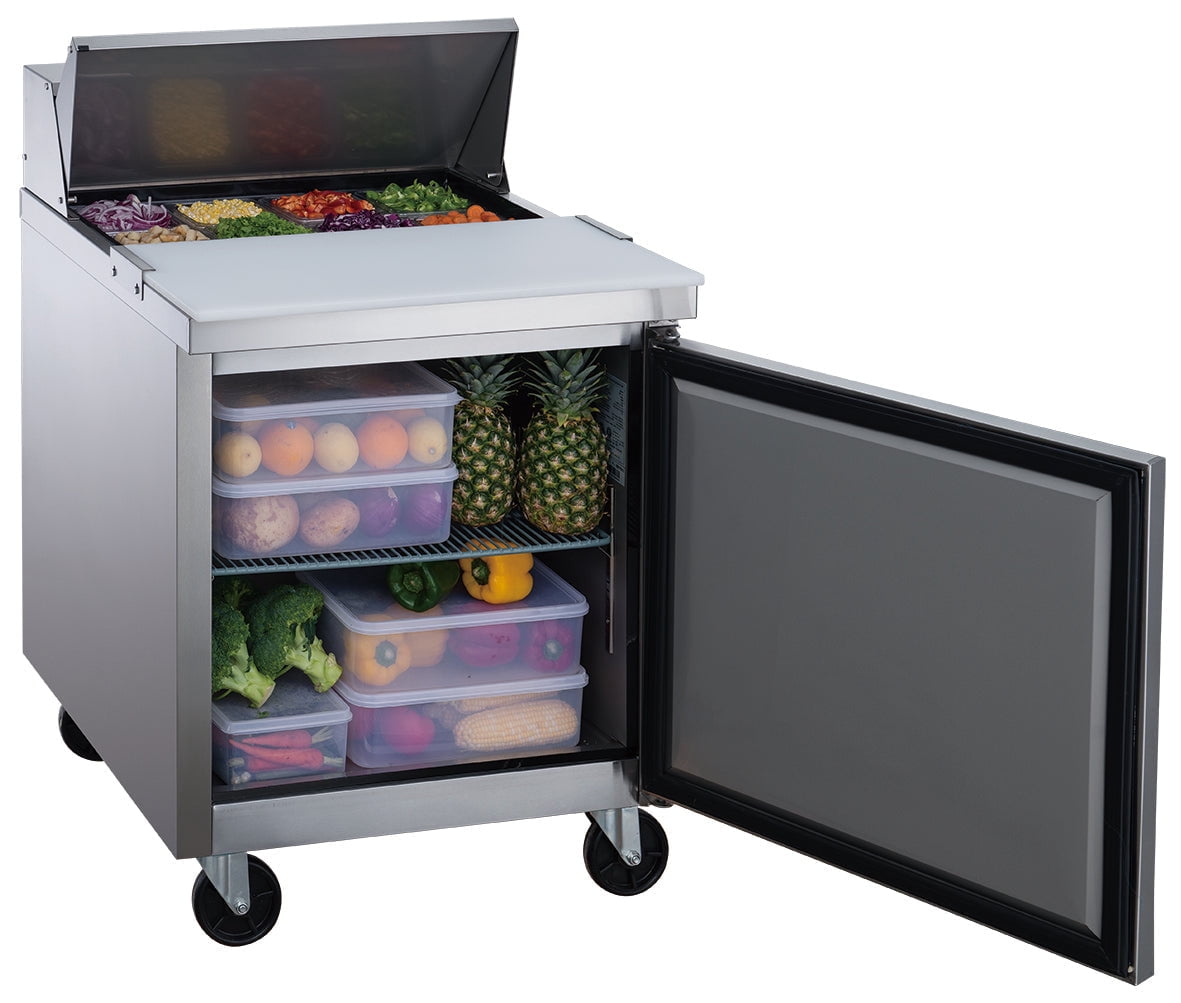 29 in. Single Door Sandwich Prep Table Commercial Stainless Steel Refrigerator 6.56 ft. cu.
