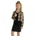 thumbnail image 4 of SILVERCELL Girl's Plaid Long Sleeve Shirt and Bodycon Dress Set 2 Piece Outfits 7-12 Years, 4 of 17