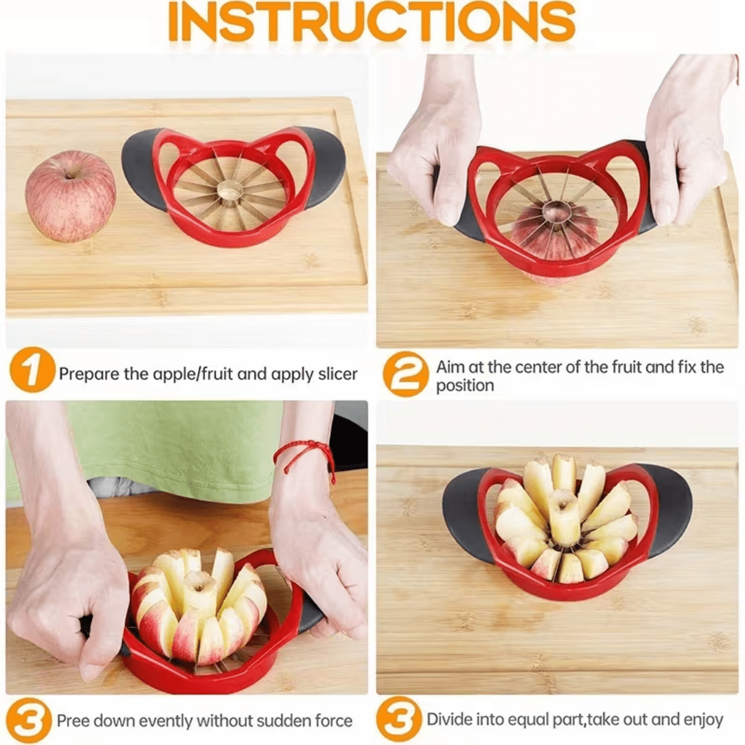 Apple Cutting Machine Slicer, Stainless Steel Apple Corer, 4.72-Inch Apple Slicer Tool With 12 Ultra Sharp Blades, Lightweight Apple Slicer And Corer With Anti Slip Handle