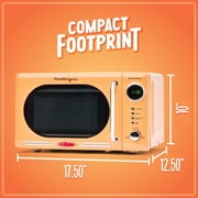 Nostalgia 0.7 cu ft Retro Microwave Oven, 700W Countertop Microwave Oven with LED Display, Orange