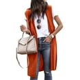 thumbnail image 1 of Faithtur Gilet Femme, Sans Manches Ouvert devant Solide Ample Long pour Rue Décontractée, 1 of 6