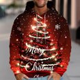 thumbnail image 2 of GuangCheng Chirstmas Tree Printed,Hooded,Sweatshirts for Men,Drawstring,Drop Shoulder,Long Sleeve,Thick,Pullover,Coats Hoodies, 2 of 5