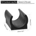 thumbnail image 2 of 15Pack Rectangle Shaped Chair Leg Tip 19mm Plastic Furniture Feet Black, 2 of 7