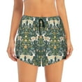 thumbnail image 2 of Goofa Deer And Flowers Printed Women 2 in 1 Running Shorts,Quick Dry Athletic Workout Shorts,High Waisted Athletic Shorts with Liner Pockets-Small, 2 of 9