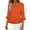 Orange 3/4 sleeve tshirts, variant on Wang6 Womens 3/4 Sleeve Tops Elegant Crew Neck Ruffle Trim Tshirts Ladies Causal Solid Going out Tees Shirts Orange 0713-3/4 sleeve tshirts XXL