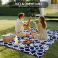 thumbnail image 4 of Navy Blue Geometric Outdoor Rug for Patio/Deck/Porch, Non-Slip Large Area Rug 6 x 9 Ft, Vintage Abstract Art Indoor Outdoor Rugs Washable Area Rugs, Reversible Camping Rug Carpet Runner, 4 of 8