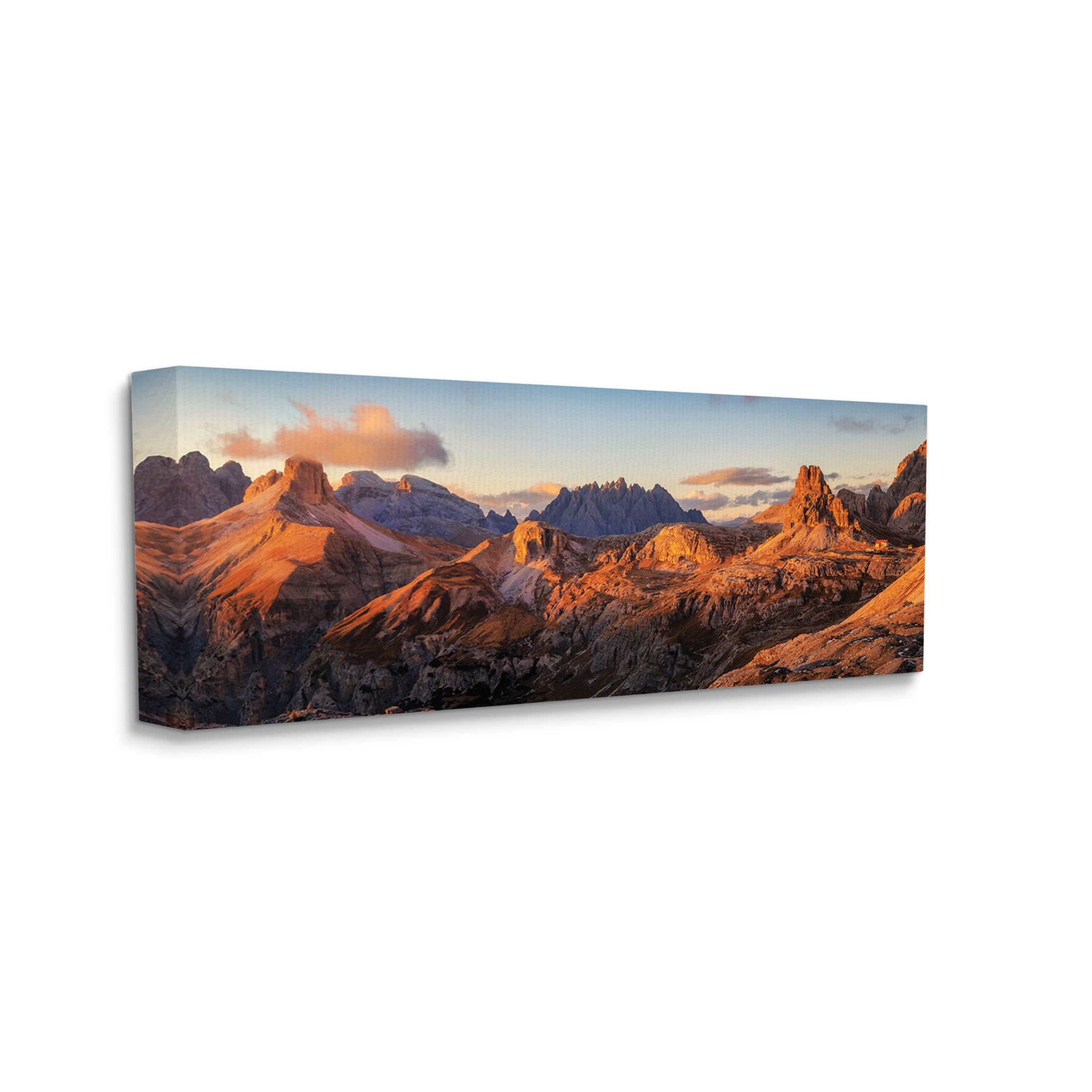 Panoramic Desert Canyon Peaks Landscape Photograph Gallery Wrapped Canvas Print Wall Art