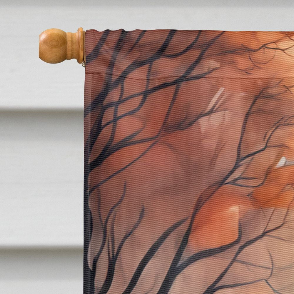 Halloween Dachshund Dog House Flag 28x40IN Double-Sided Polyester Decorative Sleeve Pole Flag for Outdoor Home Garden