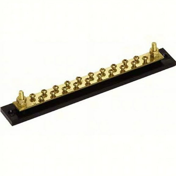 Cole Hersee M448BX Solid Brass 20-Gang Terminal Junction Block with Common Hot Feed