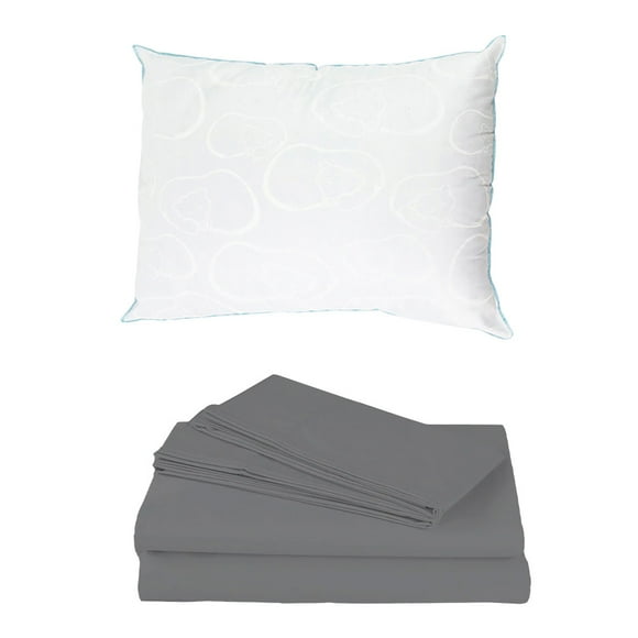 Sábanas Individual Basic Grey + Almohada Osos