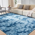 thumbnail image 2 of Ultra Soft Rug for Living Room, 9X12 Fluffy Shag Area Rug for Bedroom, Modern Shaggy Carpets Fuzzy Rug for Teens Dorm Nursery Home Decor Aesthetic, Upgrade Anti-Skid Durable, Tie-Dyed Blue Grey, 2 of 18