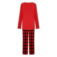 thumbnail image 6 of Wdfiry Long Sleeve Nightwear Solid Color Plaid Pajamas Sets for Women Casual Pjs Lounge Set Home Clothes Sleepwear, 6 of 6