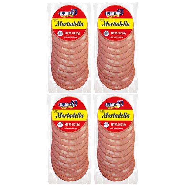 El Latino Mortadella 3oz, pack of 4. Total 12oz