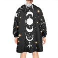 thumbnail image 2 of Wearable Oversized Blanket,Black Gothic Sun Moon Hand Pattern Wearable Blanket Hoodie for Adults,Cozy Hooded Blankets with Super Pockets,Super Warm Fuzzy Pullover for Women & Men, 2 of 6