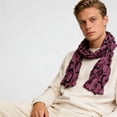 thumbnail image 2 of Scarfs for Women - Lightweight Hot Pink Crinkle Polyester Scarf - Elegant Textured Print Scarf for Casual Outfits, 2 of 4
