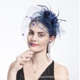thumbnail image 3 of Coiffe Rétro Blanche pour Mariée, Voile de Plumes, Bijou pour Cheveux, Petit Chapeau en Maille, Épingle à Cheveux, Accessoires de Robe de Mariage pour Studio Photo, 3 of 5