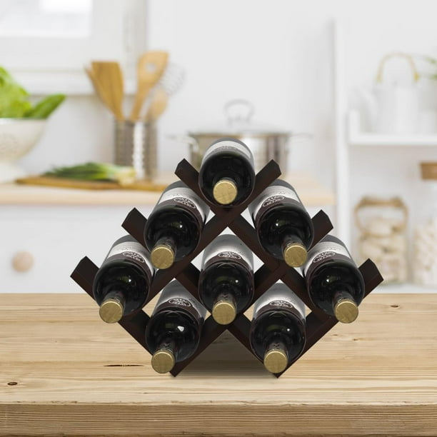 Zimtown Wooden Water Bottle and Wine Rack Storage Organizer for Kitchen