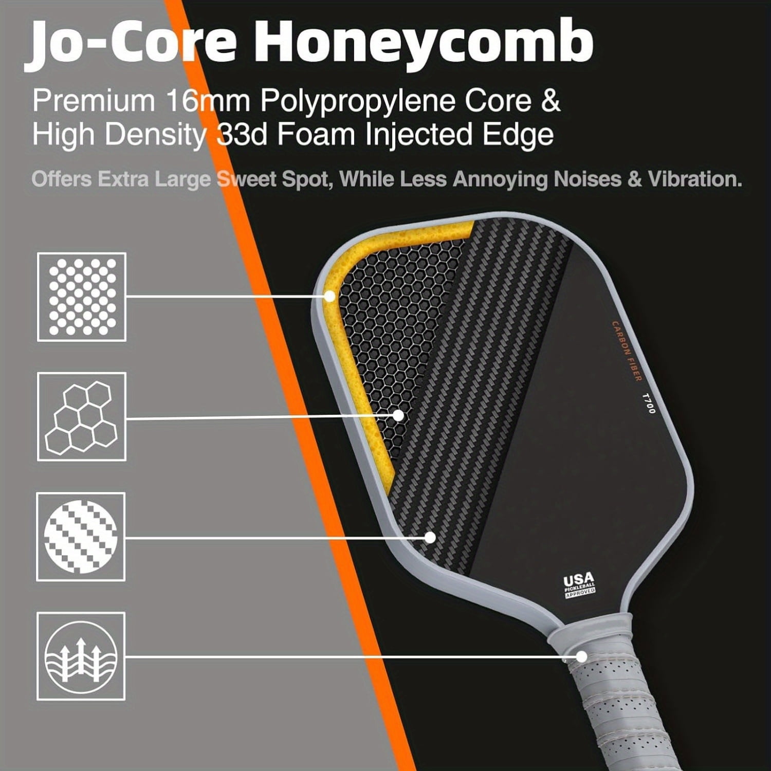 T700 Friction Rough Surface Carbon Fiber Pickleball Paddle, For Professional Training, 1pc and 1pc Set, 2pcs Set