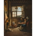 thumbnail image 2 of Pierre Duval Le Camus 12x14 Black Ornate Wood Framed Double Matted Museum Art Print Titled: Two Veterans Playing ‘Piquet’ (1819), 2 of 5
