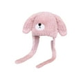 thumbnail image 4 of Milageto Women Winter Hat with Ear Flaps Plush Hat Windproof Furry Bear Hat with Ears Pink, 4 of 7