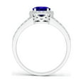 thumbnail image 2 of Angara Natural 1.25 Ct. Tanzanite with Diamond Halo Ring in 14K White Gold for Women (Ring Size: 12), 2 of 4