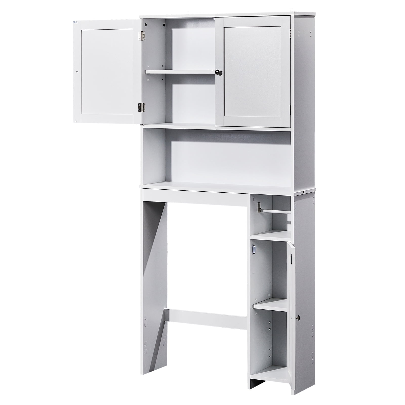 Ktaxon Over the Toilet Bathroom Storage Cabinet Space Saver with 2 Doors and 4 Adjustable Shelves, White