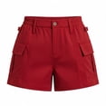 thumbnail image 4 of Noric Women's Casual Cargo Shorts with Pockets Drawstring Thin Summer for Daily Wear Stylish Outdoor Activities Mini Shorts, 4 of 5