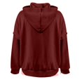 thumbnail image 5 of Shirts Y2k Women Winter Relaxed Fit Hooded Long-sleeved Mitten-Cuff One Shoulder Drawstring Solid Color Leisure Polyester Sweatshirts Hoodies(Red,XXL), 5 of 5