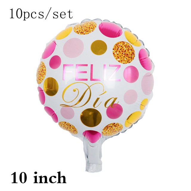 10inch Spanish Te amos balon love Foil Balloons feliz cumpleanos Birthday Party Decor baloes kids toys Mother Days Gifts 10pcs Gao Jinjia LED