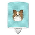 thumbnail image 1 of Carolines Treasures BB1186CNL Checkerboard Blue Papillon Ceramic Night Light, 1 of 1