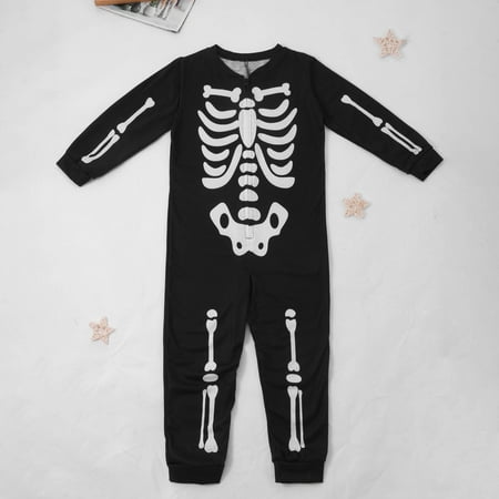 

Cyber Monday Promotion VBXOAE Kids Round Neck Printed Long Sleeve Jumpsuit Family Clothes Pajamas