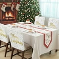 thumbnail image 4 of Merry Christmas Chair Covers Set of 1 Sliver Gold Polka Dot Winter Snowflakes Chair Back Covers Stretch Removable Washable Slipcovers Protector for Dining Room Kitchen Party Decor, 4 of 5