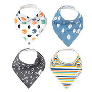 Baby Bandana Drool Bibs 4 Pack Gift Set for Boys or Girls “Quarterback” by Copper Pearl