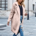 thumbnail image 6 of Xyxonk Womens Fuzzy Fleece Jacket Sherpa Trench Coat Lapel Collar Open Front Jacket Winter Casual Long Sleeves Outwear,Pink L, 6 of 8