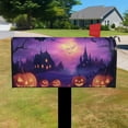 thumbnail image 3 of Halloween Castle Evil Pumpkin Purple Spooky Mailbox Covers,Magnetic 18x21 Inch Mailbox Wrap Waterproof Durable Fall Welcome MailBoxcovers for Yard Farmhouse Decorative, 3 of 5