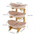thumbnail image 2 of 3 Tier Fruit Bowl with Bamboo Wood Stand Tabletop Dessert Snack Serving Tray Display Plate, 2 of 24