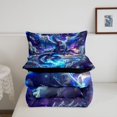 thumbnail image 5 of Manfei Eastern Dragon Animals Twin Comforter Sets,Fantasy Cloud Stars Bedding Set,Blue,Black Reversible,2-Piece,1 Comforter and 1 Pillowcase, 5 of 7