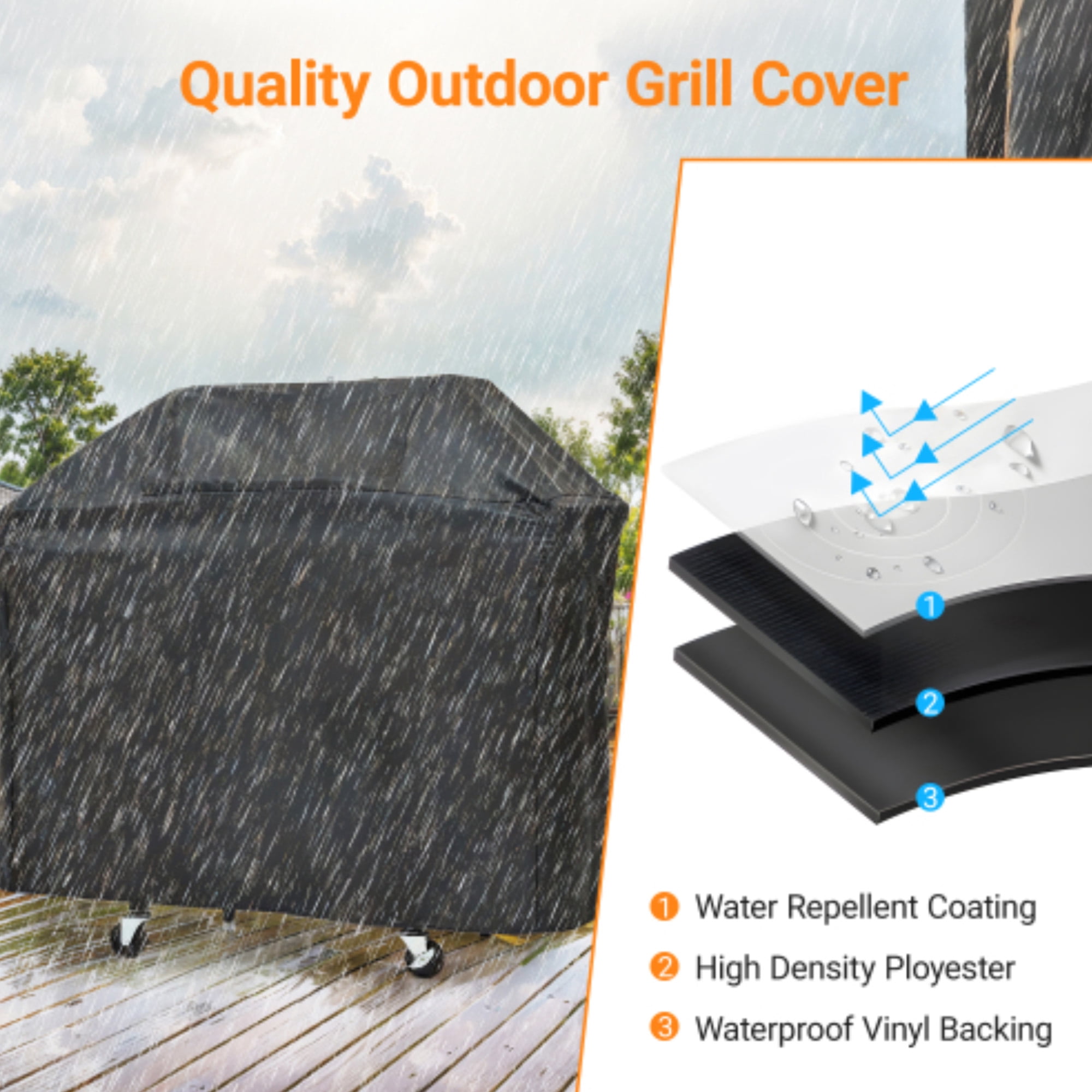 Propane Grill 3 Burner Barbecue Grill Stainless Steel Gas Grill with Side Burner and Cover for Outdoor BBQ, Camping