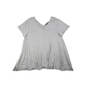 Grace Elements Womens Size Small V-Neck Swing Top, Mist Grey Heather