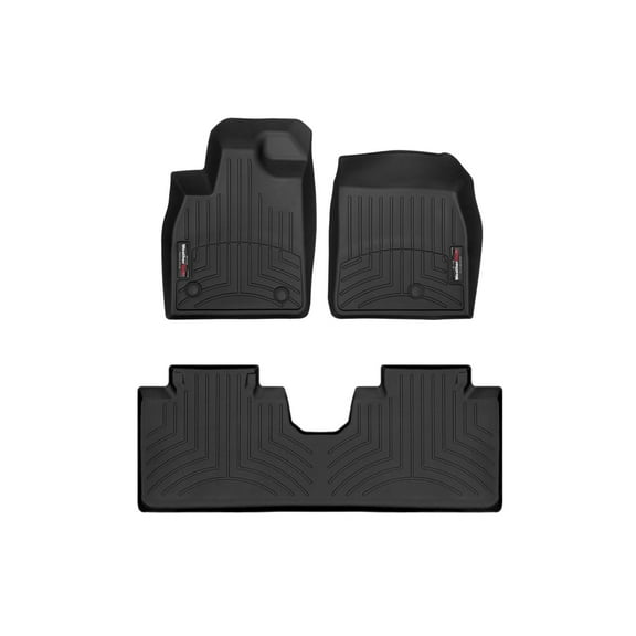 WeatherTech Custom Fit FloorLiners compatible with 2021-2025 Ford Mustang Mach-E - 1st & 2nd Row, Black