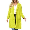 thumbnail image 1 of Women‘s Spring And Autumn Lapel Wool Solid Color Long Sleeve Wool Long Pocket Jacket Suits, 1 of 6