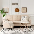 thumbnail image 2 of Costway Convertible Sectional Sofa Couch Fabric L-Shaped Couch Cushion Beige, 2 of 9