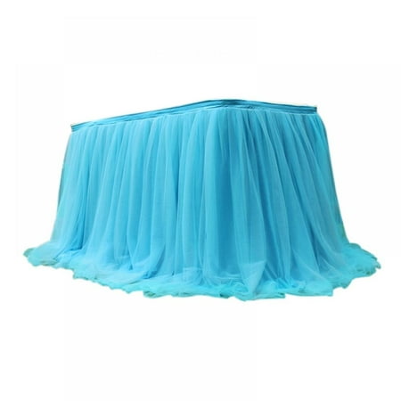 

Produes Tulle Table Skirt Party Tablecloth Home Outdoor Garden Decoration Candy Colors Wedding Table Veils Tablecloth