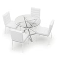 thumbnail image 2 of Furniture of America Villanueva 5-Piece Metal Dining Table Set in Chrome, 2 of 7