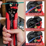 Multi-Function Wire Stripper-3 in 1 Automatic Wire Stripping Tool-10-24 AWG Wire Cutter for Electrical Cable Cutting,Crimping Tools(Red)