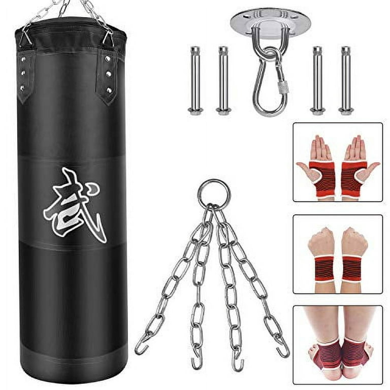 NUBARKO Punching Bag UNFILLED Set Kick， Fitness Target Bag ， Boxing Heavy  MMA Training with Hanging Chain Muay Thai Martial Arts.