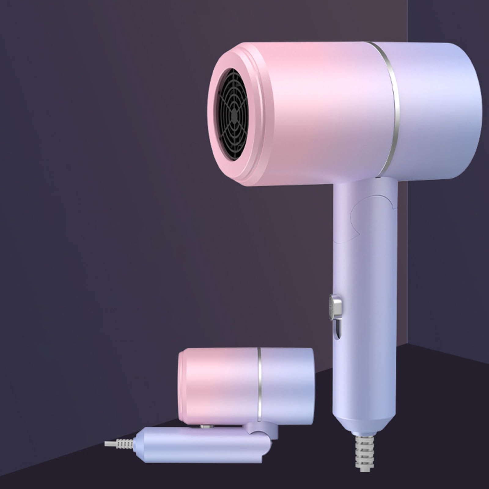 Yrmaups Blue Light Hair Dryer, Negative Ion Frizz Control Hair Dryer, Foldable Travel Hair Dryer for Home Salon and Trip, Constant Temperature Cold Hot Hair Dryer, Silent Hair Dryer
