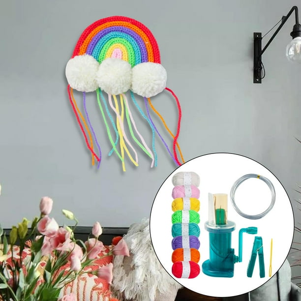 Máquina de tejer manual perfecl Juego de herramientas de parches para zurcir DIY Tejedora de carrete manual Verde
