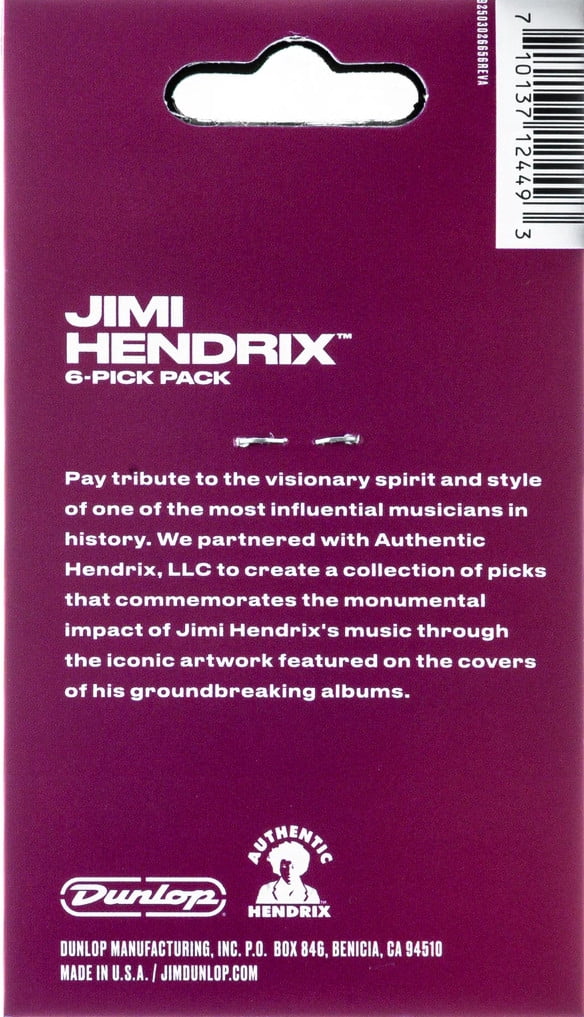 Dunlop Jimi Hendrix Guitar Picks Axis Bold as Love Medium 12-Picks